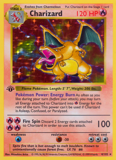 Charizard, Pokemon Base Set 4/102 1st Edition